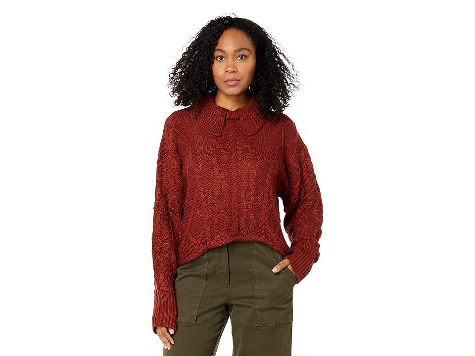 en saison Bourieux Collared Pullover (Cognac) Women's Clothing product image