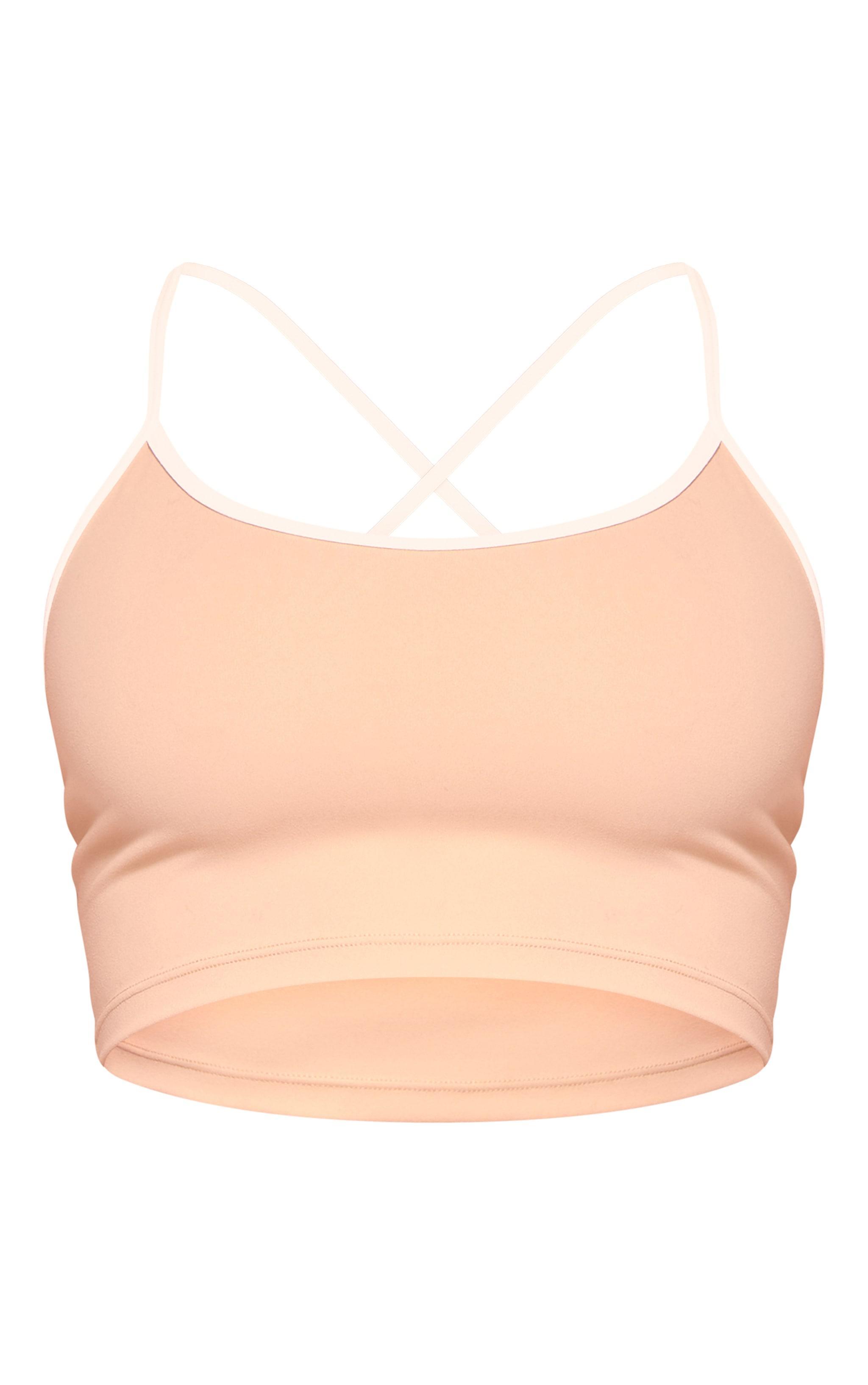 Mocha Sculpt Contrast Detail Strappy Gym Vest Product Image