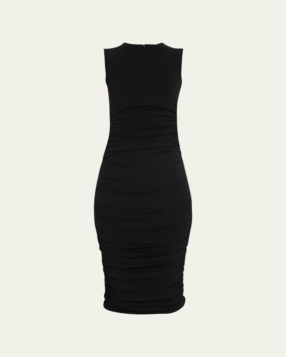 Womens Stretch Ruched Midi-Dress Product Image