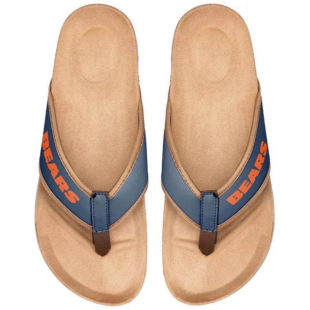 Mens FOCO Chicago Bears Cork Flip Flops Blue Product Image