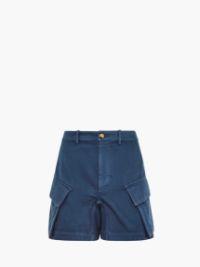 HIGH-WAISTED CARGO TWILL SHORTS in blue | JW Anderson US  Product Image