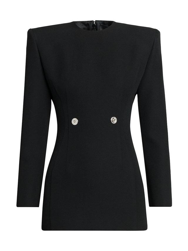 Womens Grain De Poudre Wool A-line Mini Dress Product Image