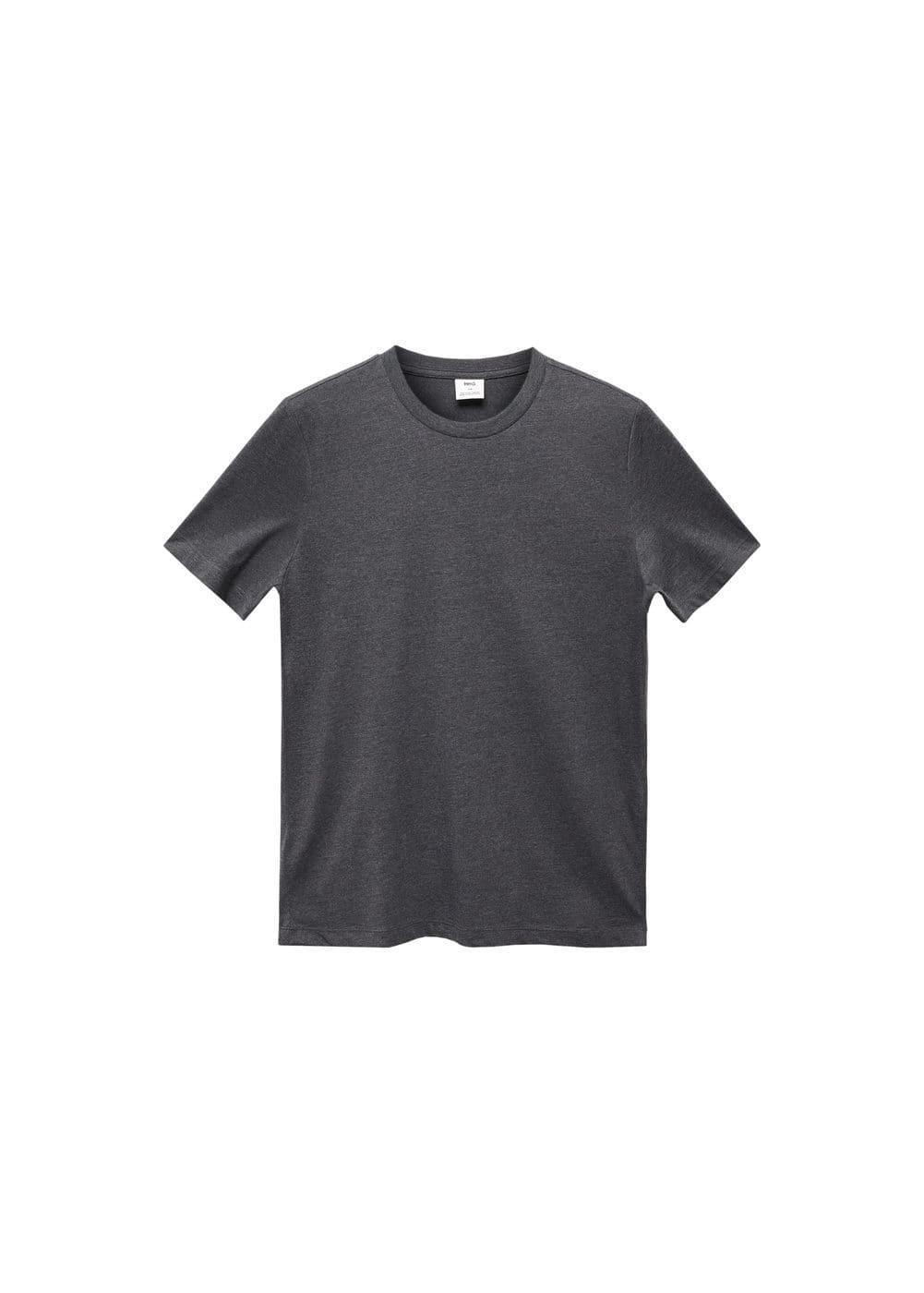 MANGO MAN - Essential cotton-blend T-shirt charcoalMen Product Image