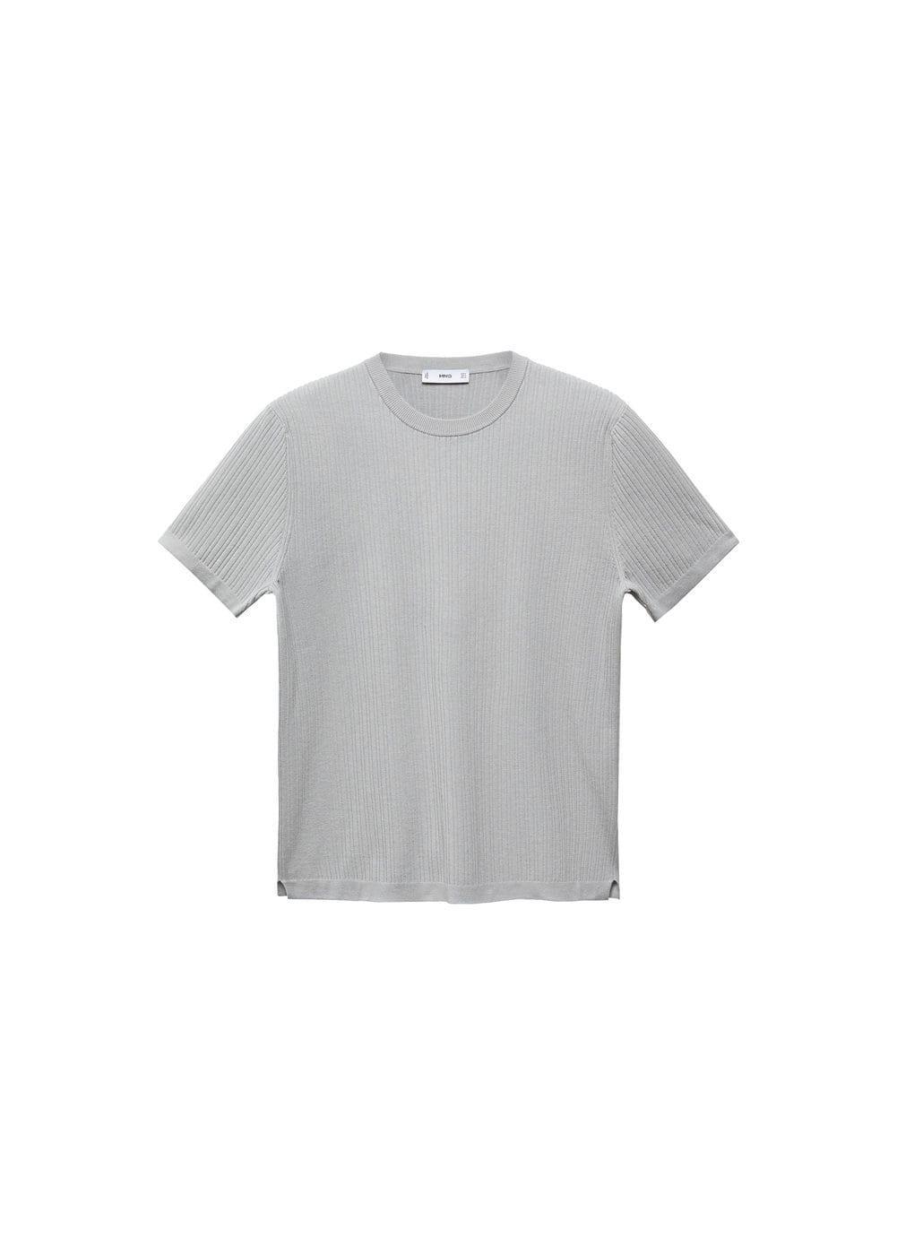 MANGO MAN - Ribbed knit t-shirt greyMen Product Image