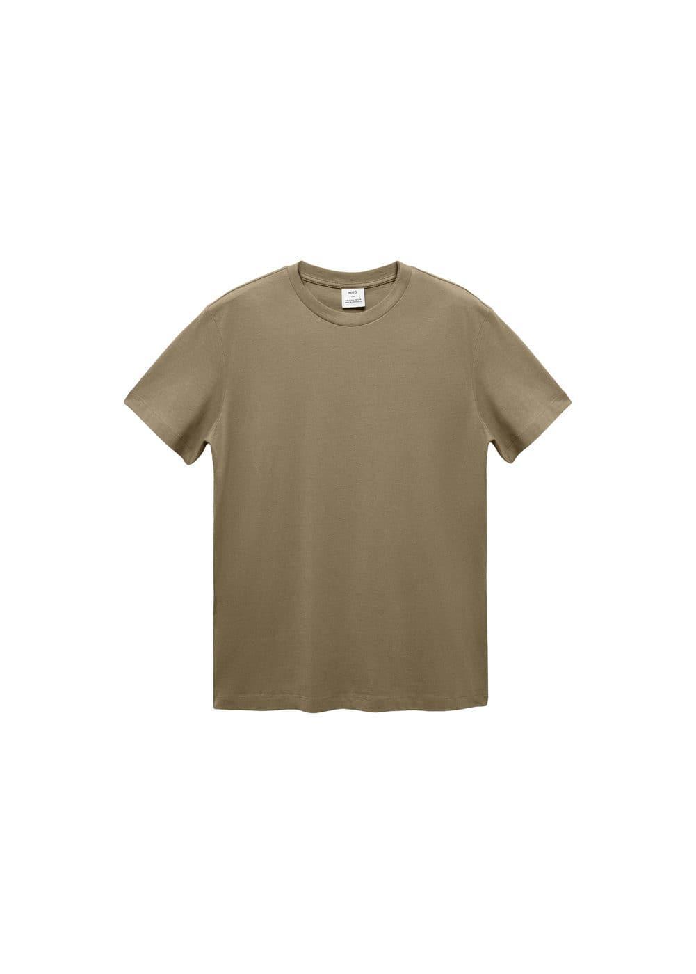 MANGO MAN - Basic cotton stretch T-shirt medium brownMen Product Image