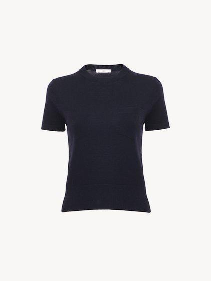 Crew-neck T-shirt in superfine wool knit Product Image