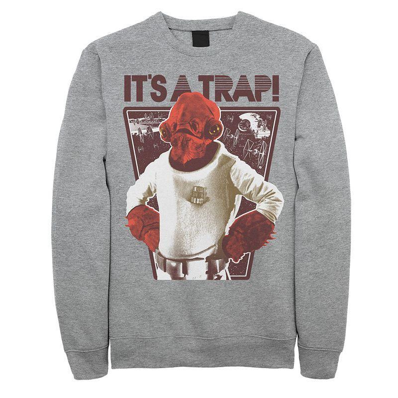 Mens Star Wars Its a Trap Sweatshirt Athletic Grey Product Image