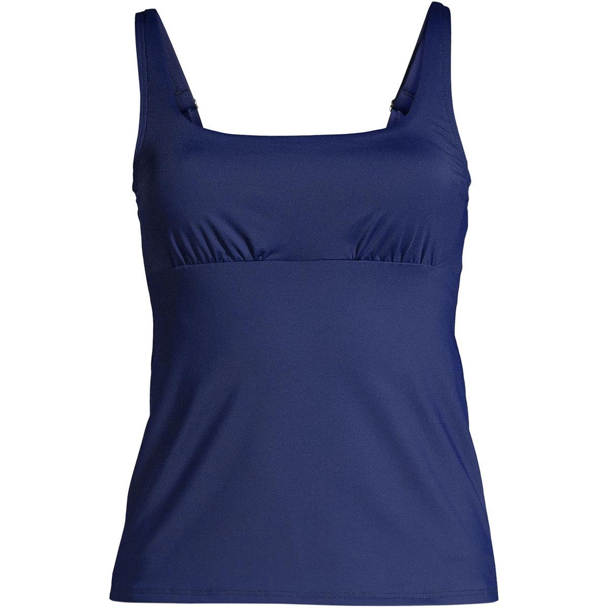 Lands End Plus Size Ddd-Cup Chlorine Resistant Square Neck Underwire Tankini Swimsuit Top Product Image