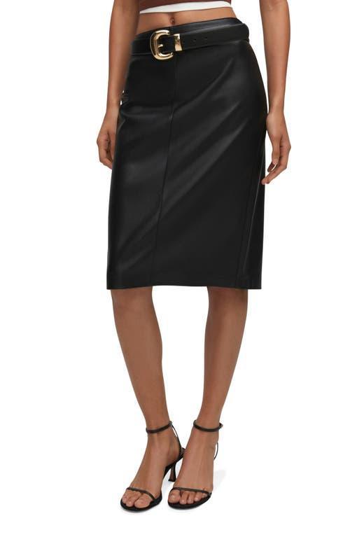 MANGO Faux Leather Pencil Skirt Product Image