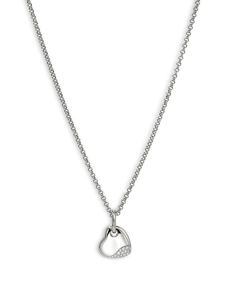 Womens Pebble Sterling Silver & 0.15 TCW Diamond Heart Pendant Necklace Product Image