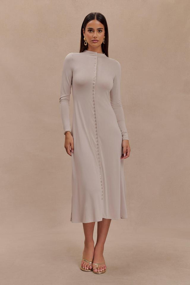 Anders Peached Jersey Midi Dress - Taupe Product Image