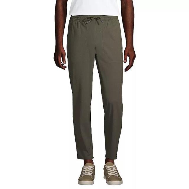 Mens Lands End Slim-Fit Knit Performance Jogger Pants Green Moss Product Image