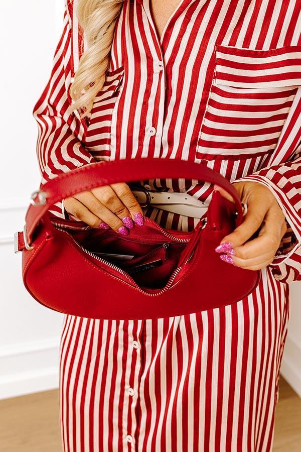 Chic Moment Faux Leather Purse In Red Product Image