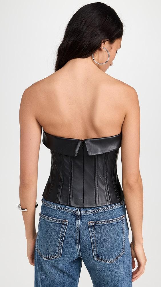 Susana Monaco Faux Leather Corset Tube Top 3" | Shopbop Product Image