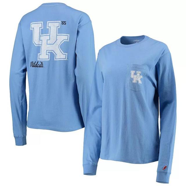 Womens League Collegiate Wear Royal Kentucky Wildcats Pocket Oversized Long Sleeve T-Shirt Product Image