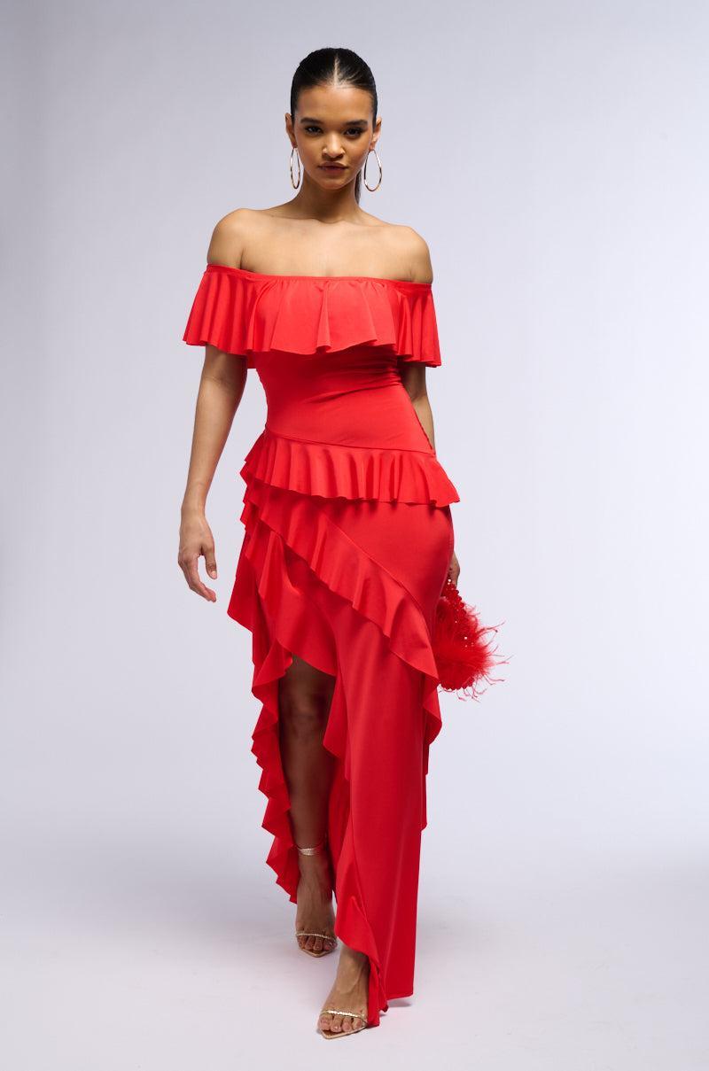 NOT THE EMOJI RUFFLE MAXI DRESS Product Image