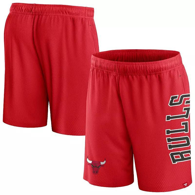 Mens Fanatics Red Chicago Bulls Post Up Mesh Shorts Product Image