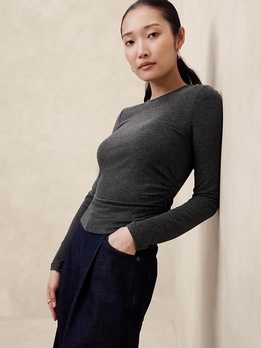 Soft Luxe Shirred-Waist Top Product Image