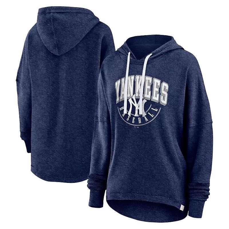 Womens Fanatics Branded Heather New York Yankees Luxe Pullover Hoodie Blue Product Image