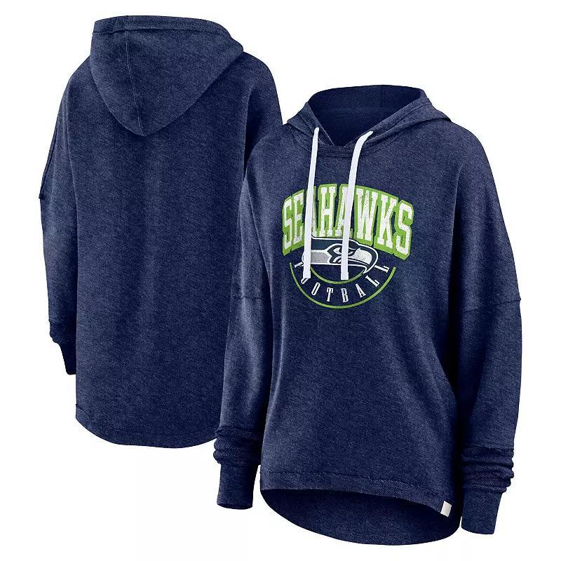 Womens Fanatics Branded Seattle Seahawks Lightewight Modest Crop Lounge Helmet Arch Pullover Hoodie Blue Product Image