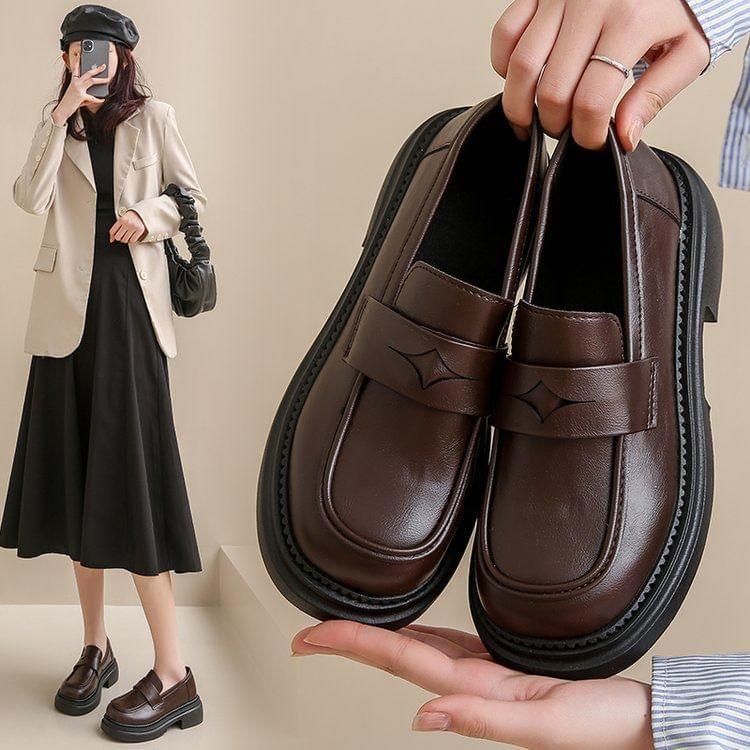 Faux Leather Platform Loafers product image