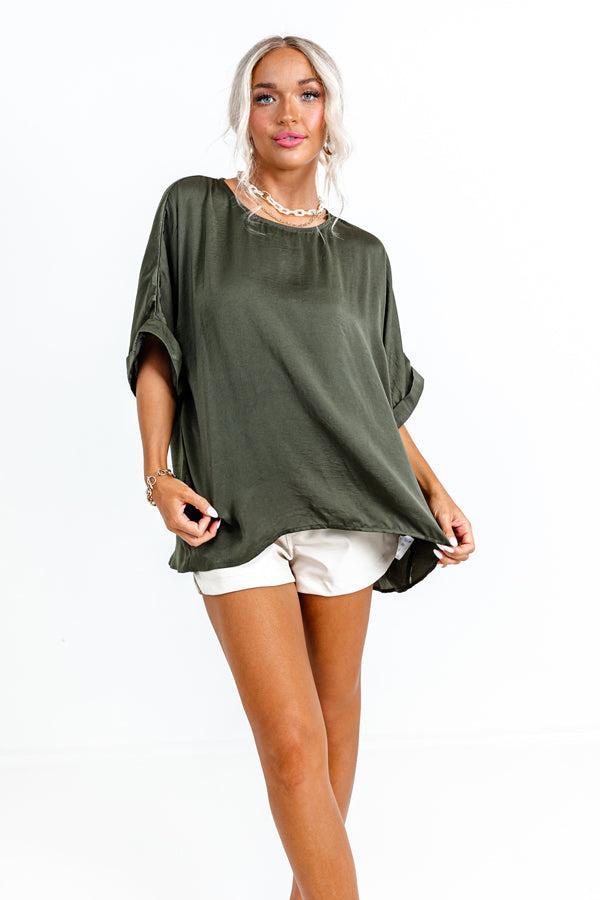 Chic Enterprise Shift Top In Olive Product Image