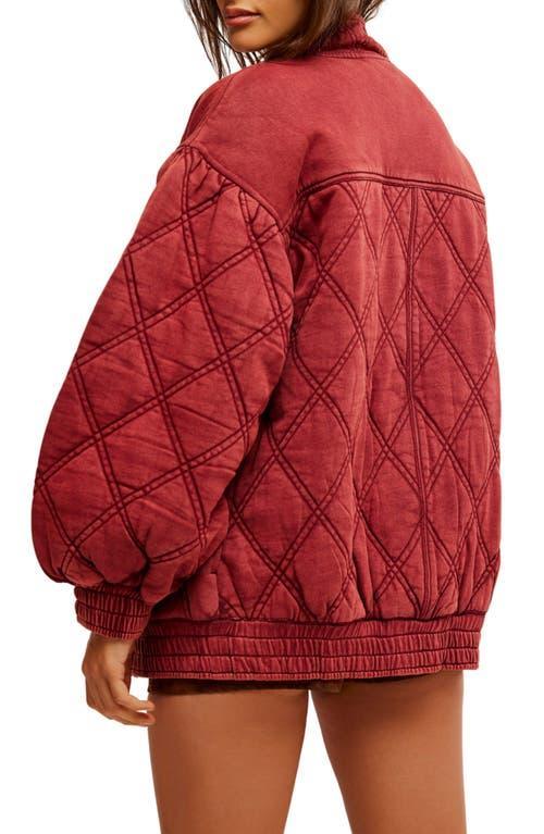 Juno Quilted Cotton Jacket In Port Product Image