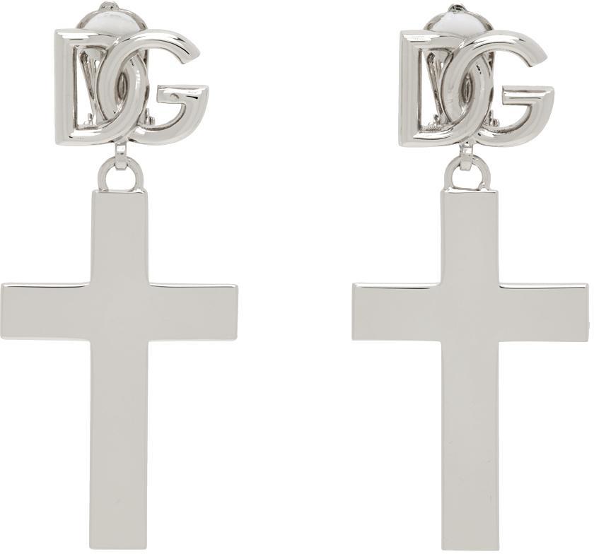 Silver Cross Earrings In 87655 Agentopalladio Product Image