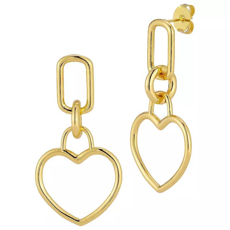 WINX 18k Gold Plated Open Heart Drop Earrings, Womens, Gold Tone Product Image