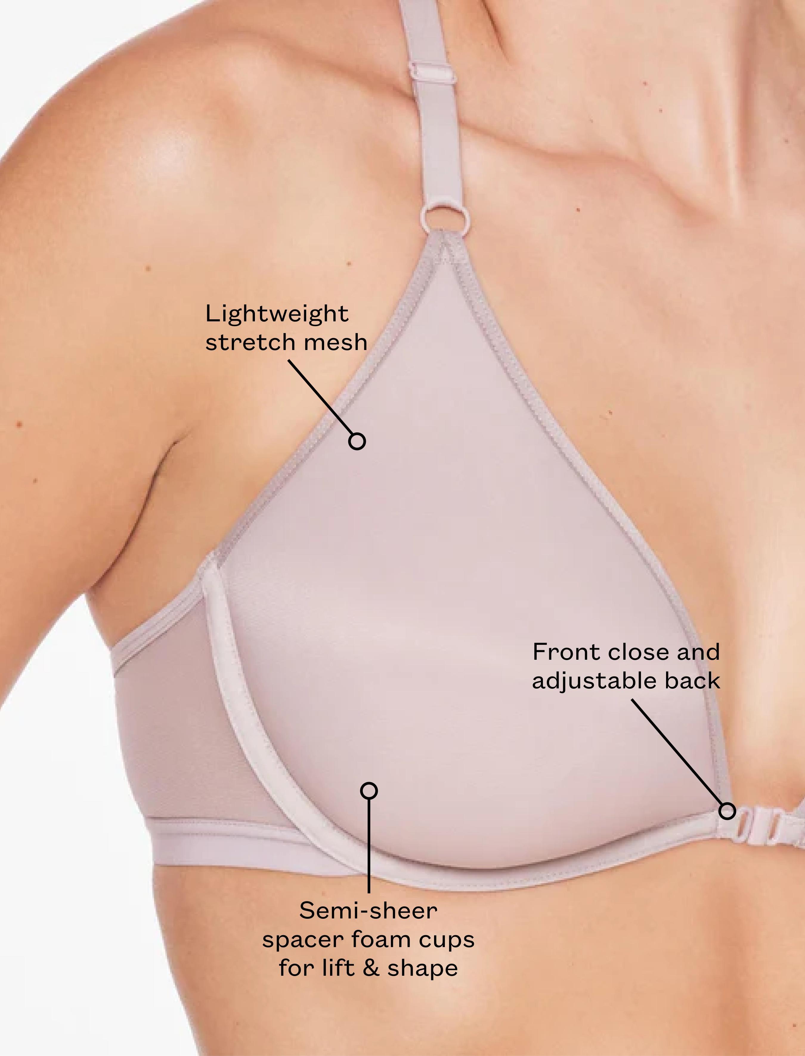 Bare Mesh Front Close Racerback Bra Product Image