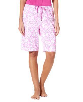 Hue Womens Blooms Printed Knit Bermuda Pajama Shorts Product Image