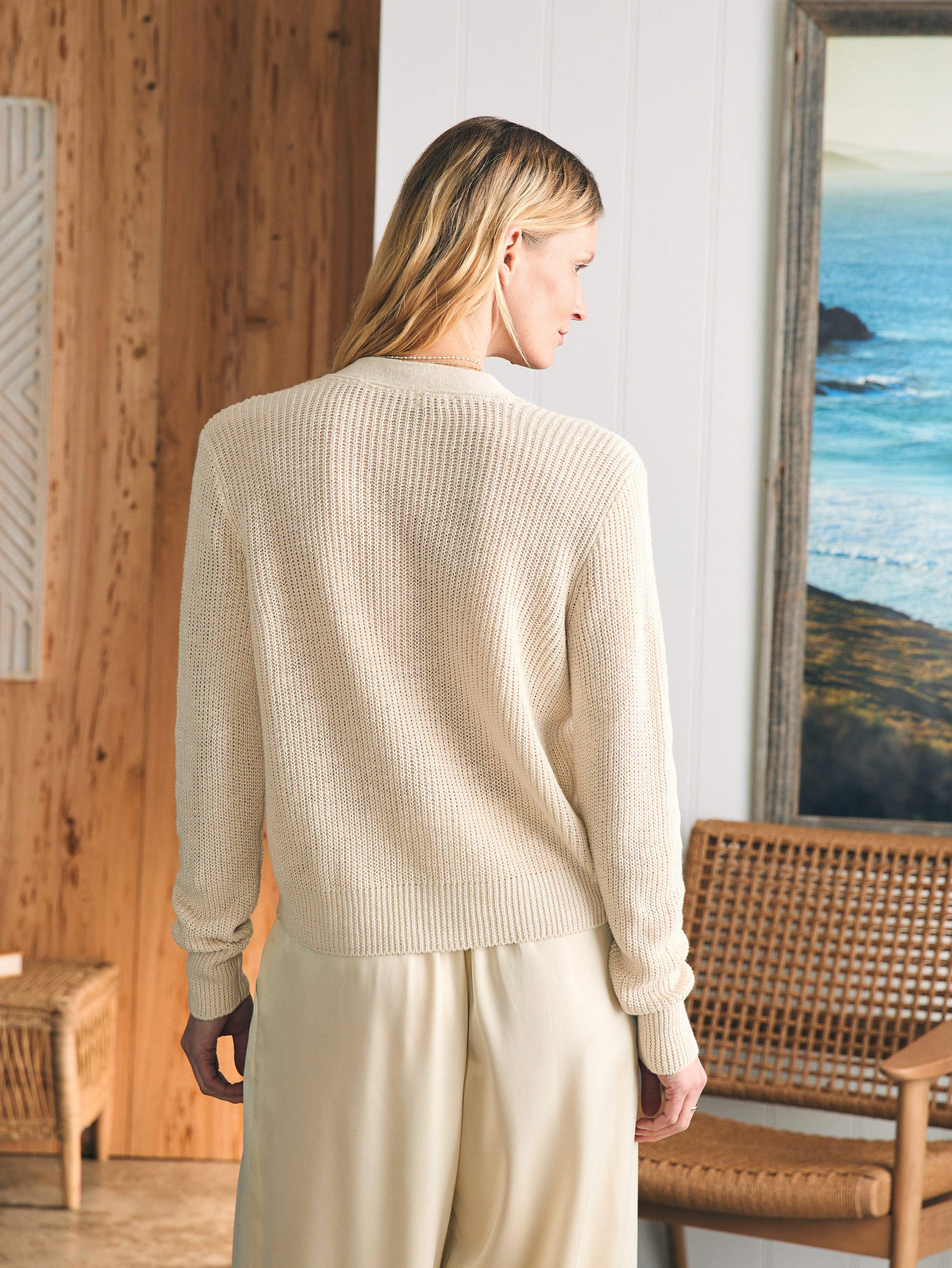 Miramar Linen Cardigan - Summer Sand Female Product Image