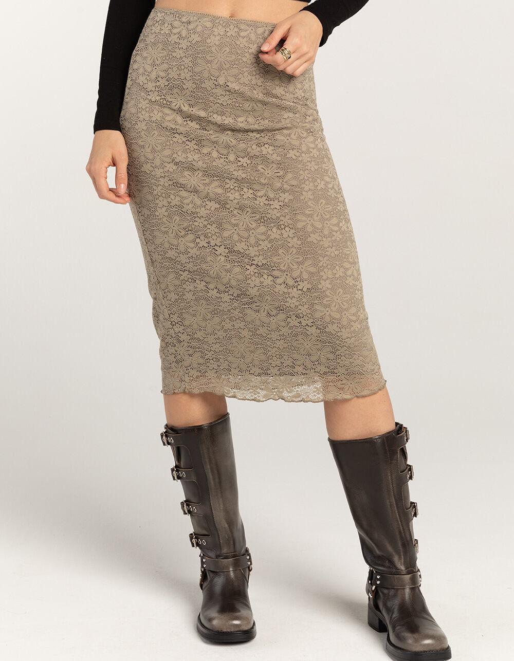 RSQ Womens Low Rise Lace Midi Skirt Product Image