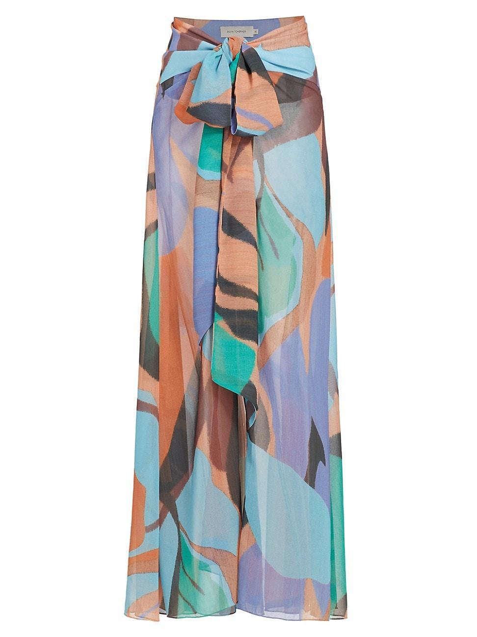 Womens Cagliari Printed Maxi Skirt Product Image