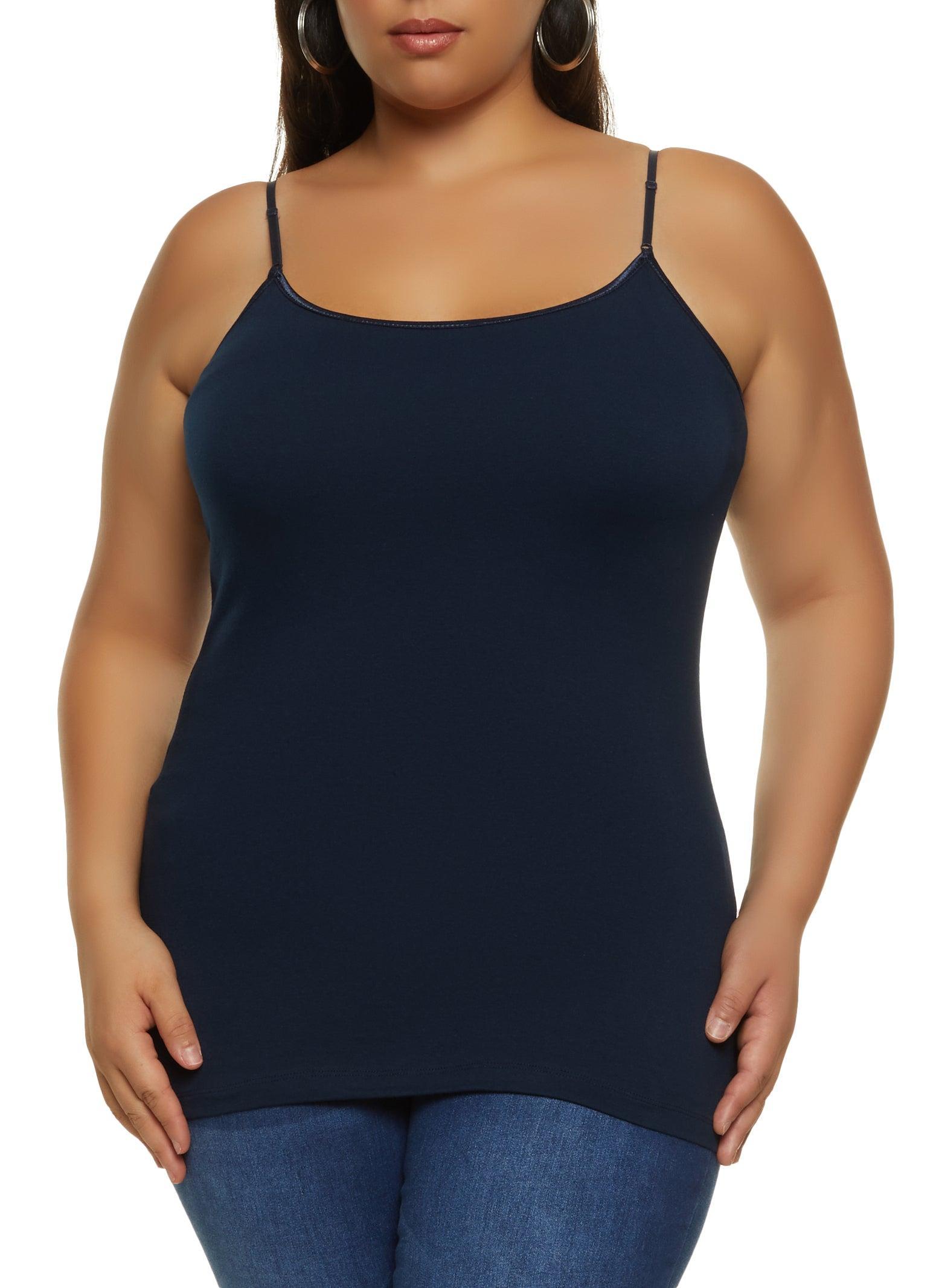 Womens Plus Size Basic Cotton Scoop Neck Cami Product Image