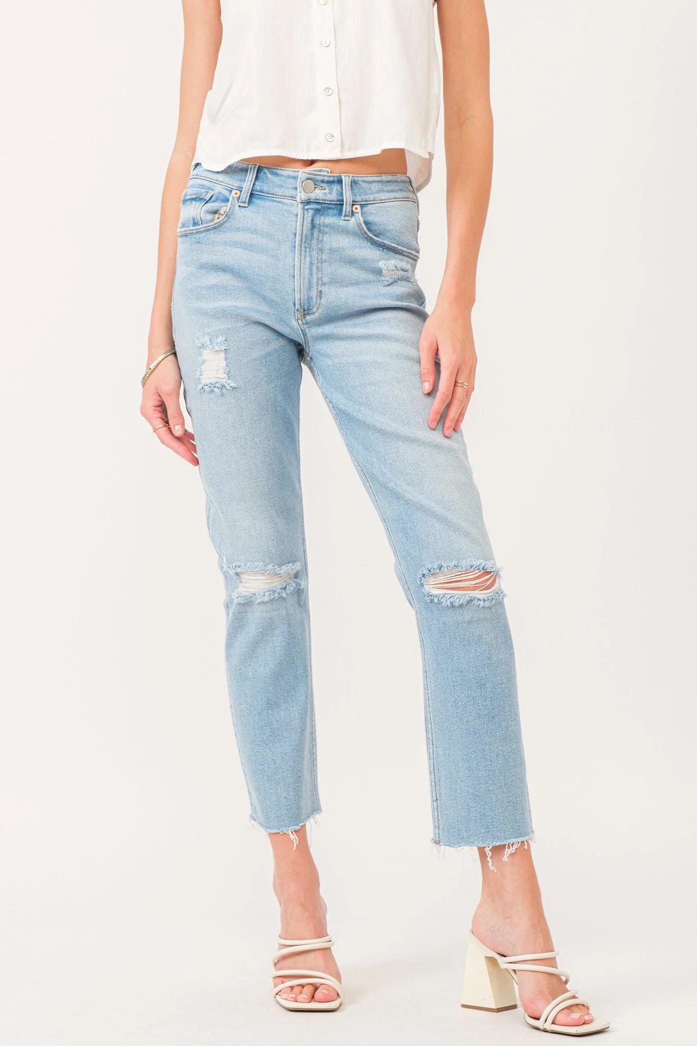 Jodi Super High Rise Cropped Straight Jeans Product Image