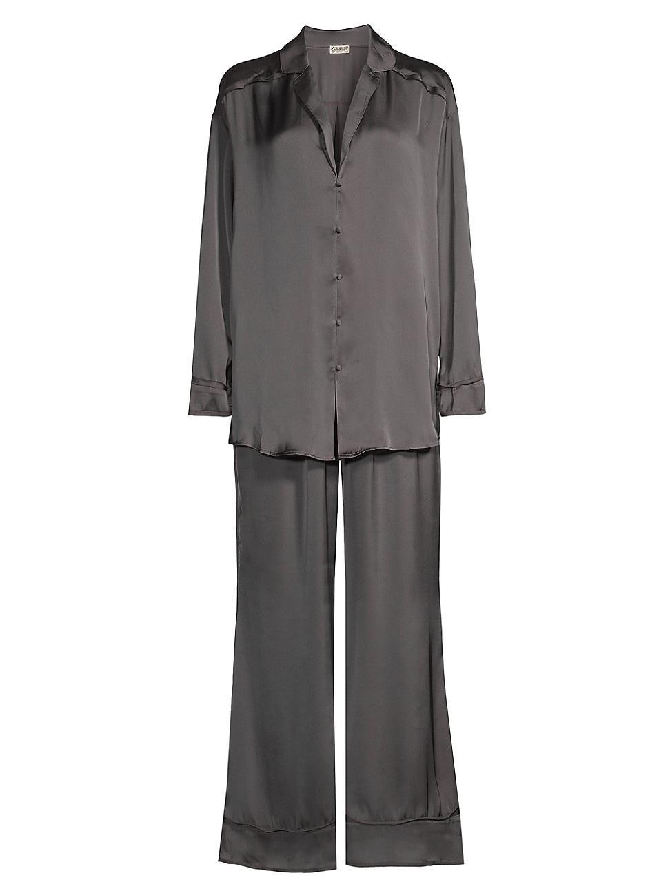 Free People Dreamy Days Solid Lightweight Satin Oversized Pajama Set Product Image