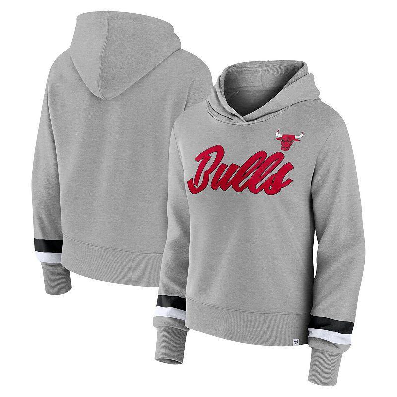 Womens Fanatics Branded Heather Gray Chicago Bulls Halftime Pullover Hoodie Product Image