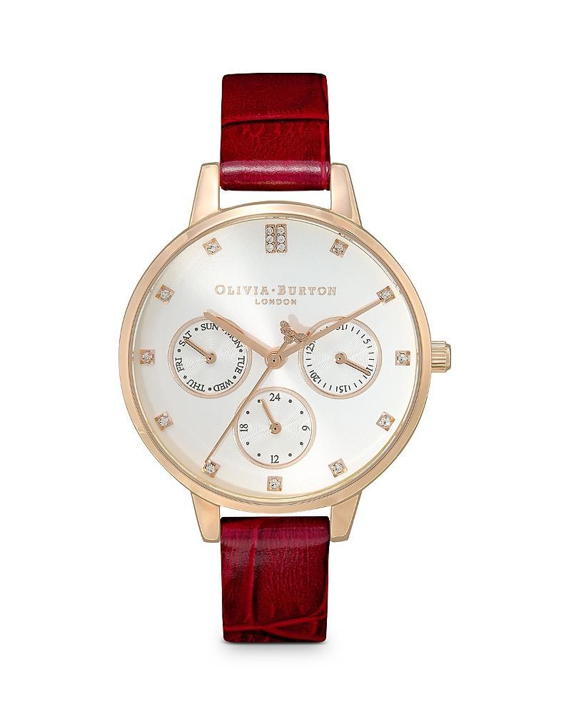 Olivia Burton Multifunction Leather Strap Chronograph Watch, 34mm Product Image