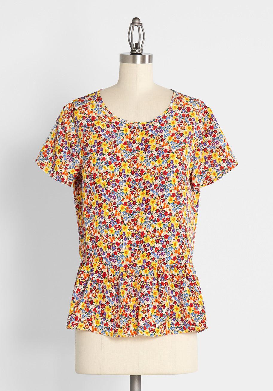 One With the Wildflowers Peplum Top product image