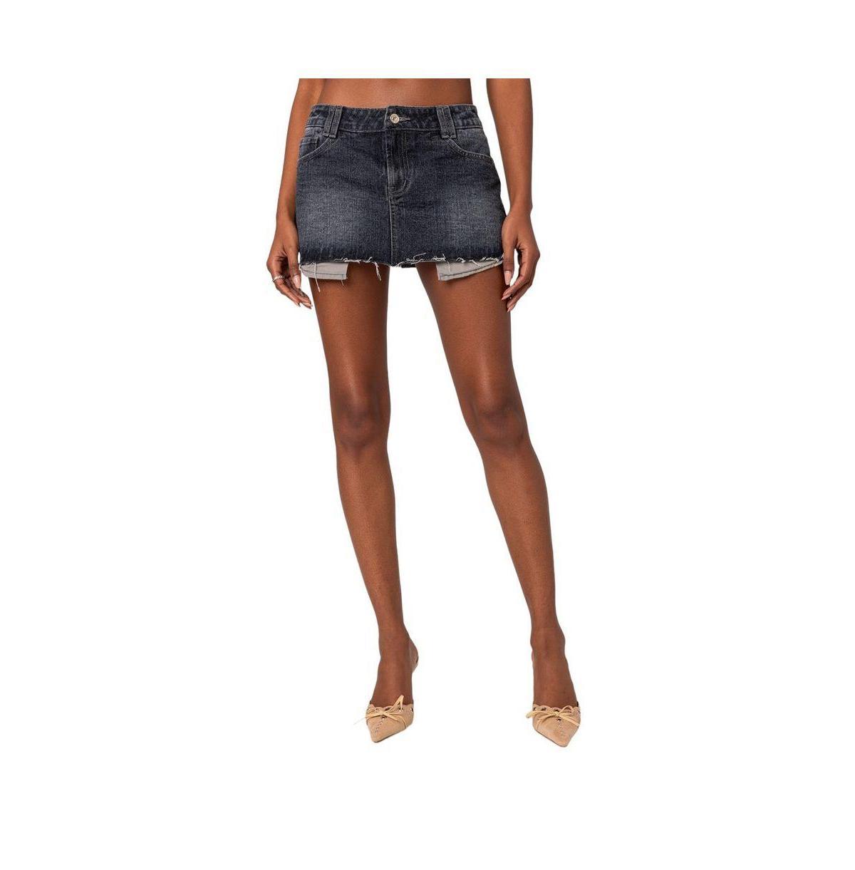 Womens Washed denim mini skirt Product Image