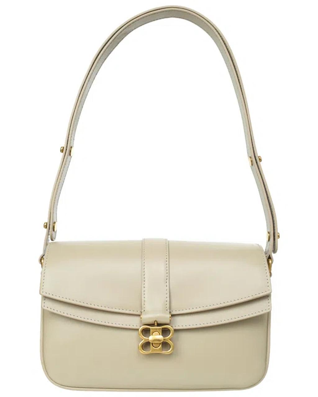 Bb Plauqe Flap Shoulder Bag In Beige Product Image