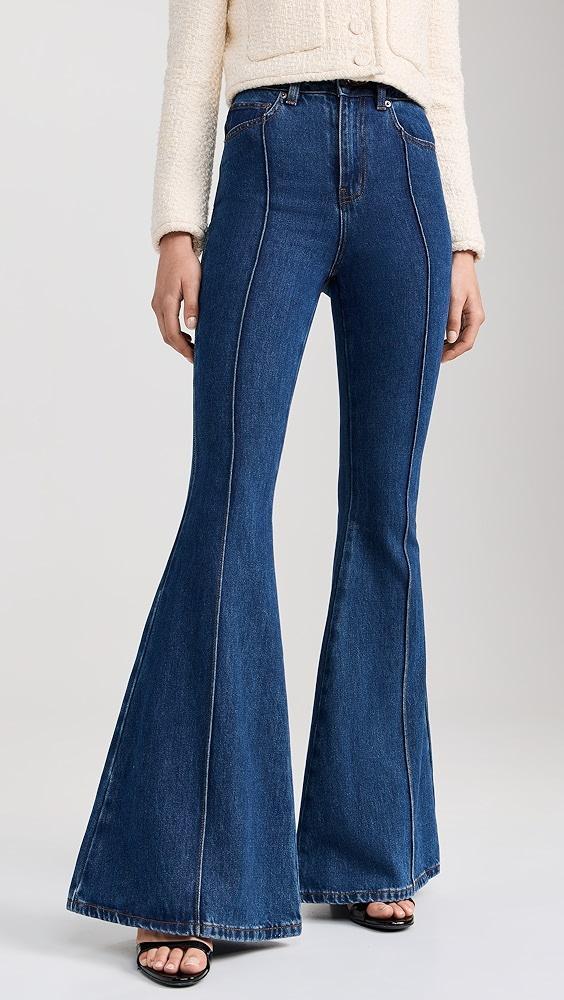 Self Portrait Denim Kick Flare Jeans | Shopbop Product Image