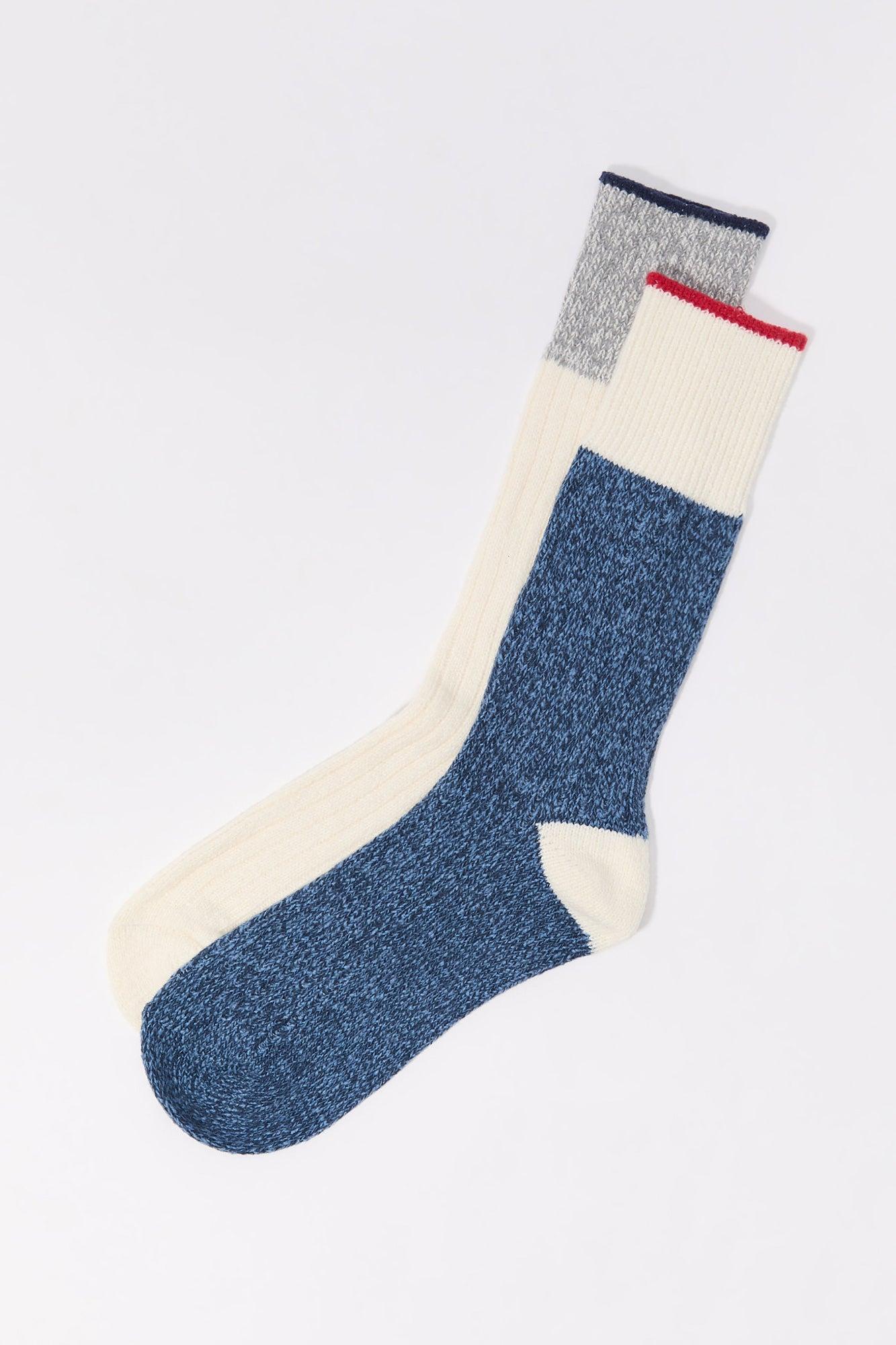 Ribbed Knit Crew Socks (2 Pack) Male Product Image