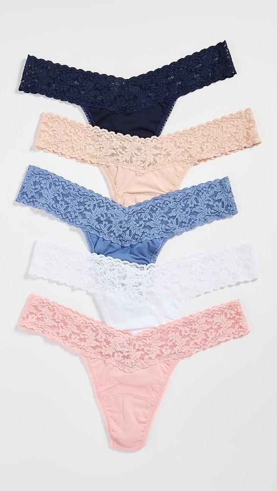 Hanky Panky Cotton Low Rise 5 Pack Thong | Shopbop Product Image