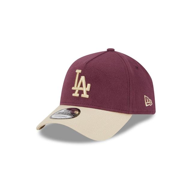 Los Angeles Dodgers Moleskin Crown Maroon 9FORTY A-Frame Snapback Hat Male Product Image