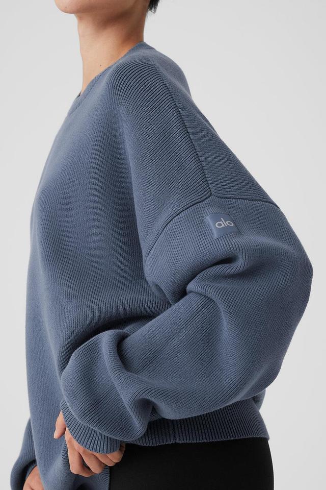 Scholar Crew Neck Sweater - Bluestone Product Image