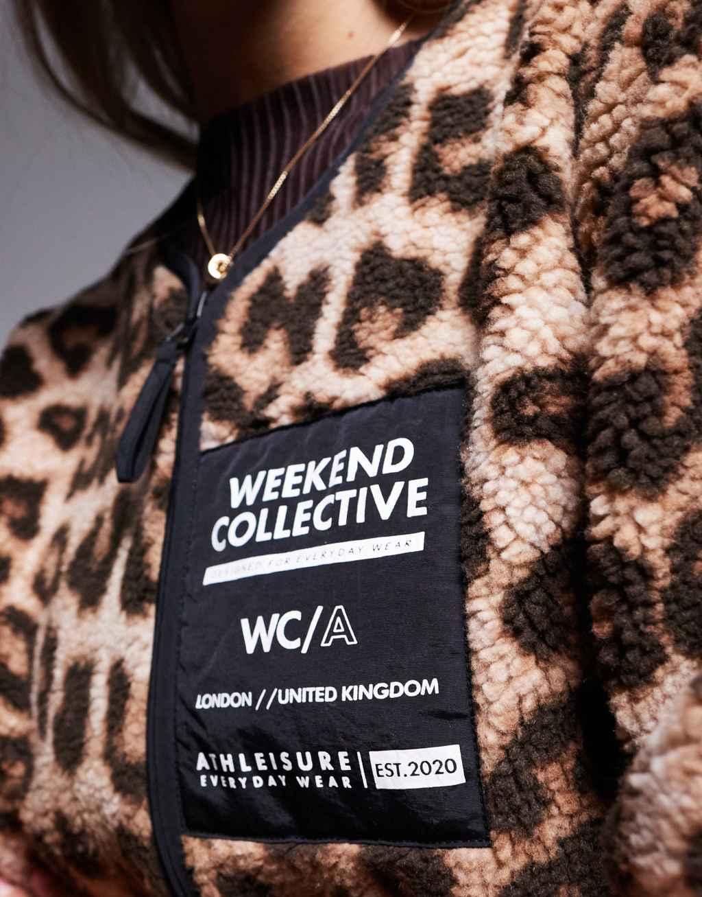 Weekend Collective leopard borg zip up Product Image