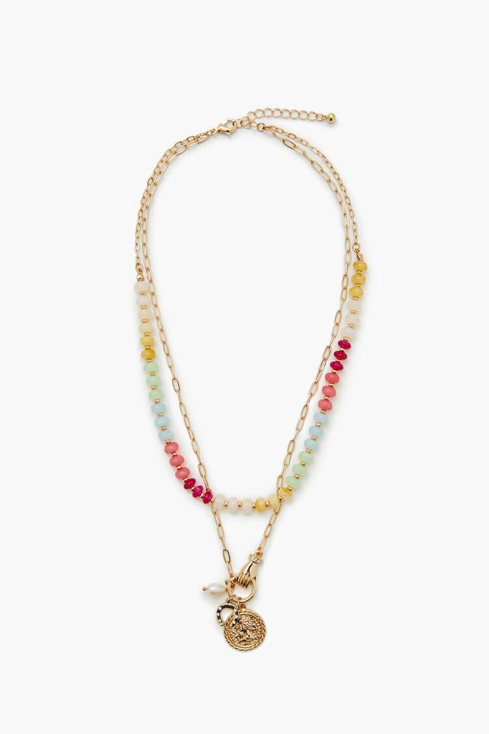 Beaded Layered Charm Necklace | Forever 21 Product Image