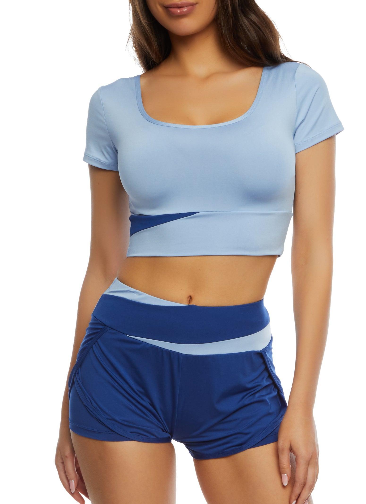 Womens Two Tone Detail Crop Top Product Image